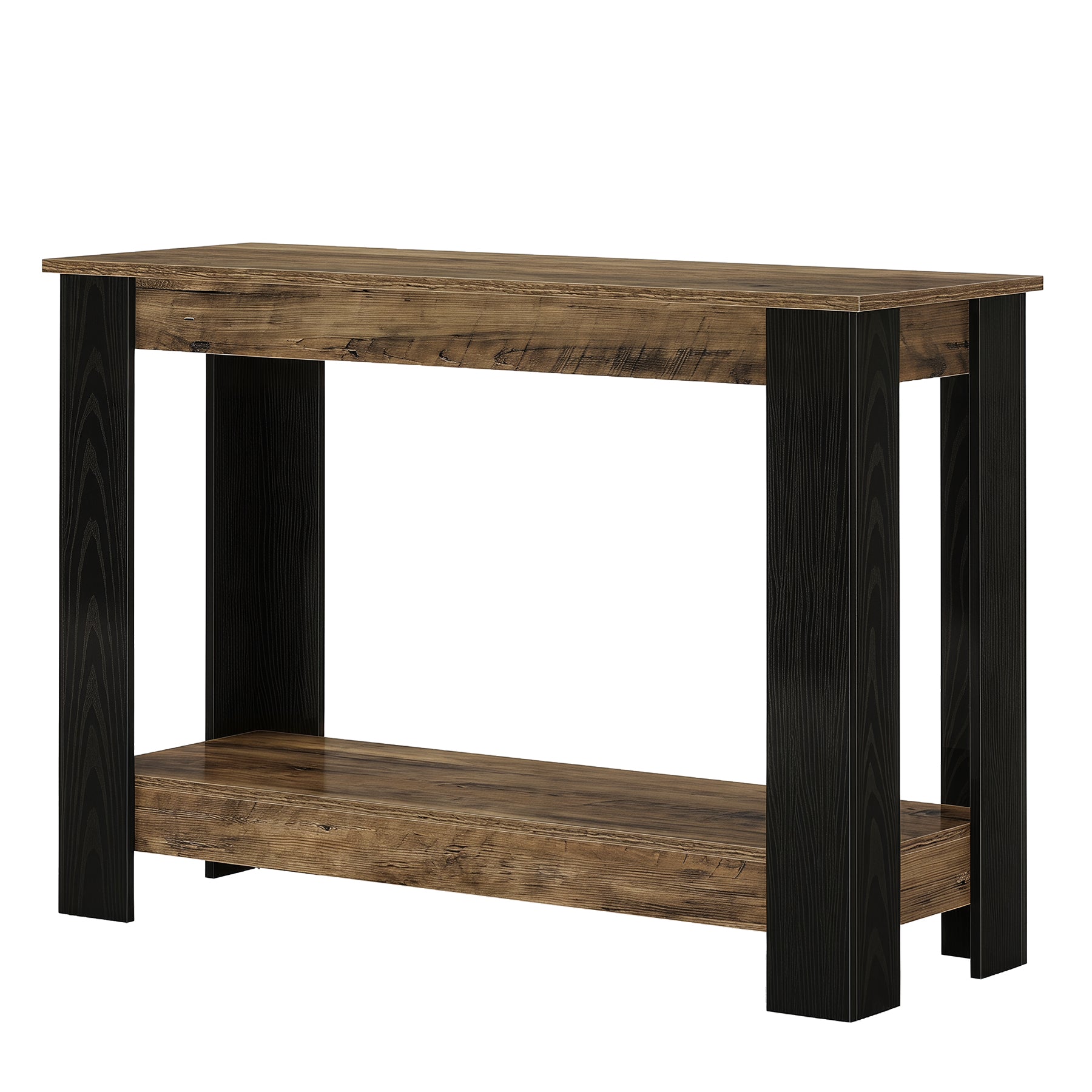 41-Inch Narrow Console Table with 2-Tier Open Storage, Modern Farmhouse Sofa Table for Entryway
