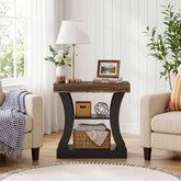 Tribesigns 23.6 Inch End Table with 3-Tier Storage Shelves, Modern Side Table for Living Room 3