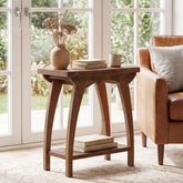 Tribesigns 23.62-Inch Solid Wood End Table with Lower Shelf, Farmhouse Side Table for Living Room 3