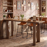 Tribesigns 70.9-Inch Solid Wood Bar Table, Extra Long Counter Height Pub Table with Wave Legs 3