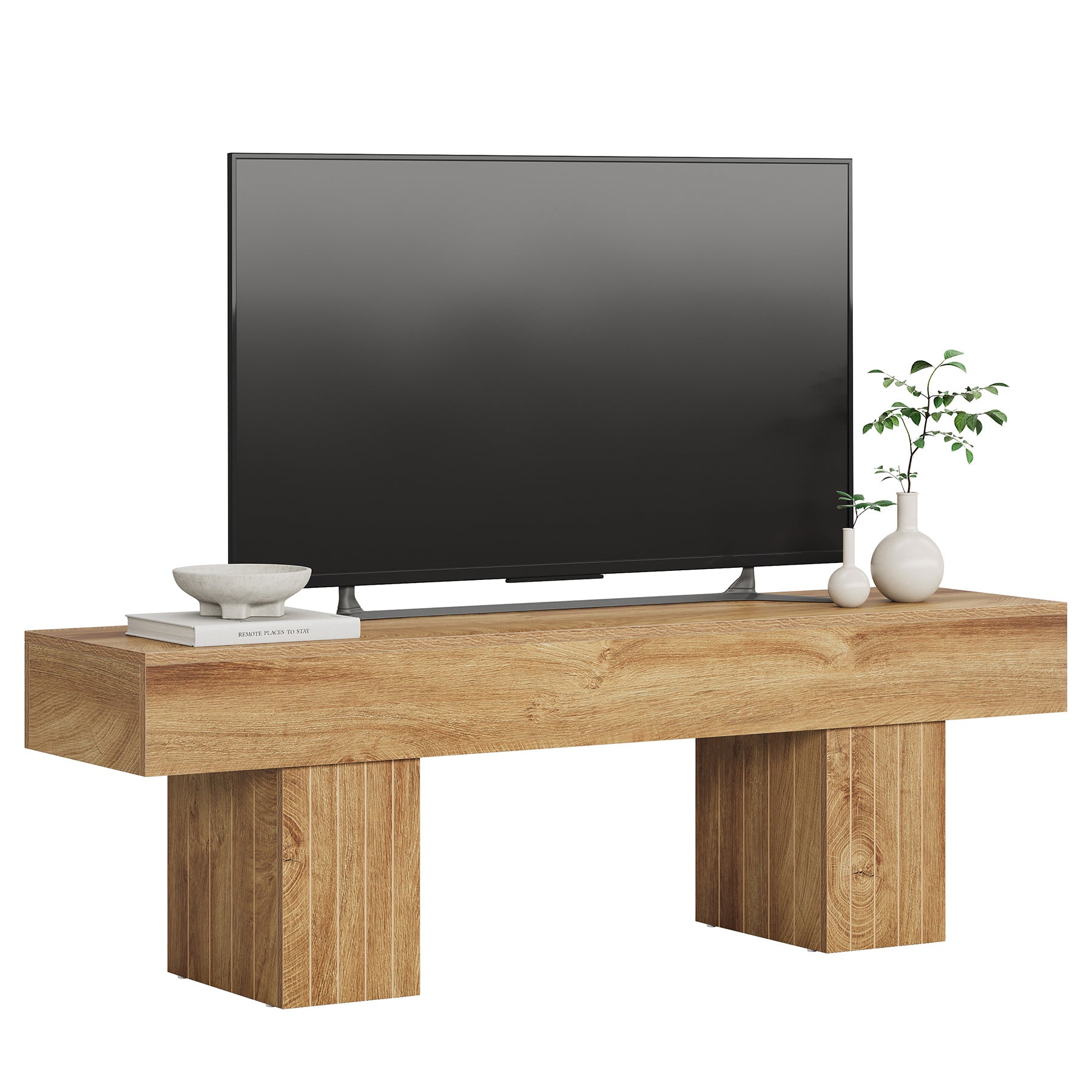 Tribesigns 55.1-Inch TV Stand for 55-Inch TVs with 300 lb Capacity, Farmhouse Media Console for Living Room