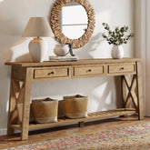 Tribesigns 70.87 Inch Console Table with 3 Drawers and Bottom Shelf, Farmhouse Sofa Table for Entryway and Living Room 3
