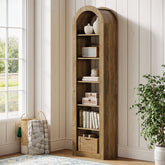 74.8-Inch Tall Arched Bookshelf, 6-Tier Narrow Open Bookcase for Small Spaces 3