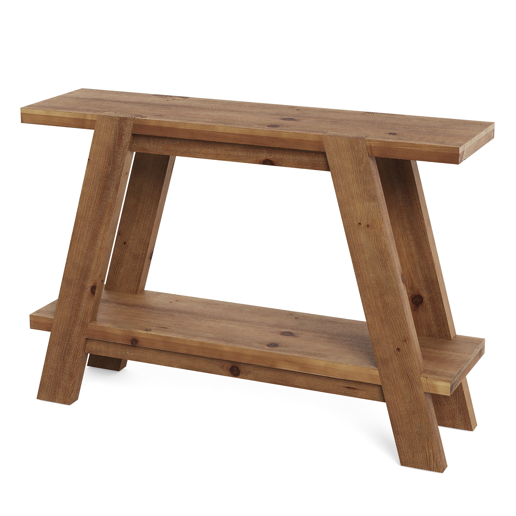 Tribesigns 43.3-Inch Solid Wood Console Table with 2-Tier Storage, Narrow Hallway Table for Entryway