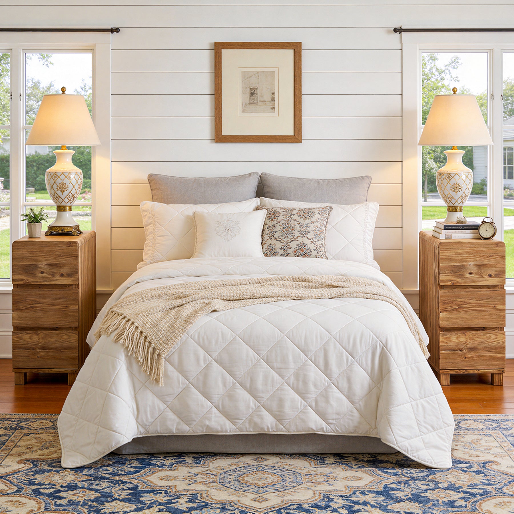 Tribesigns 25.59-Inch Tall Solid Wood Side Cabinet, 3-Drawer Narrow Nightstand
