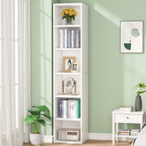 Tribesigns Corner Bookcase, Modern 6 Tier Narrow Cube Display Shelves, White Tribesigns 3