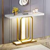 Modern Console Table, 41" Faux Marble Sofa Table with LED Lights Tribesigns 3