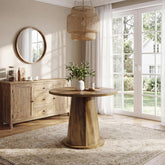 31.5-Inch Small Round Dining Table with Pedestal Base, Mid-Century Kitchen Table for 2 to 4 People 3