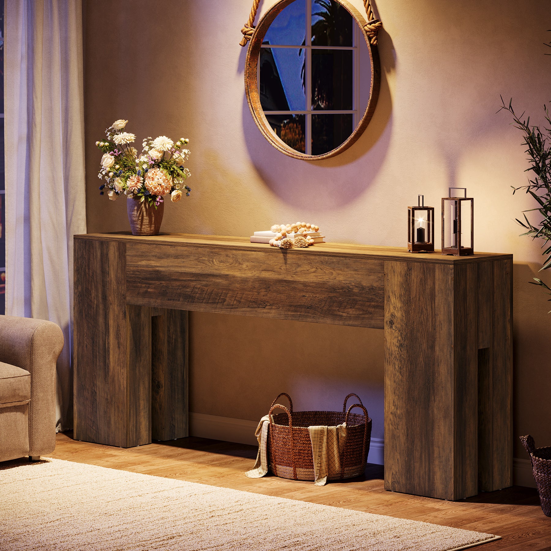 Tribesigns 70.87-Inch Long Console Table, Farmhouse Sofa Table for Entryway, Hallway, Living Room