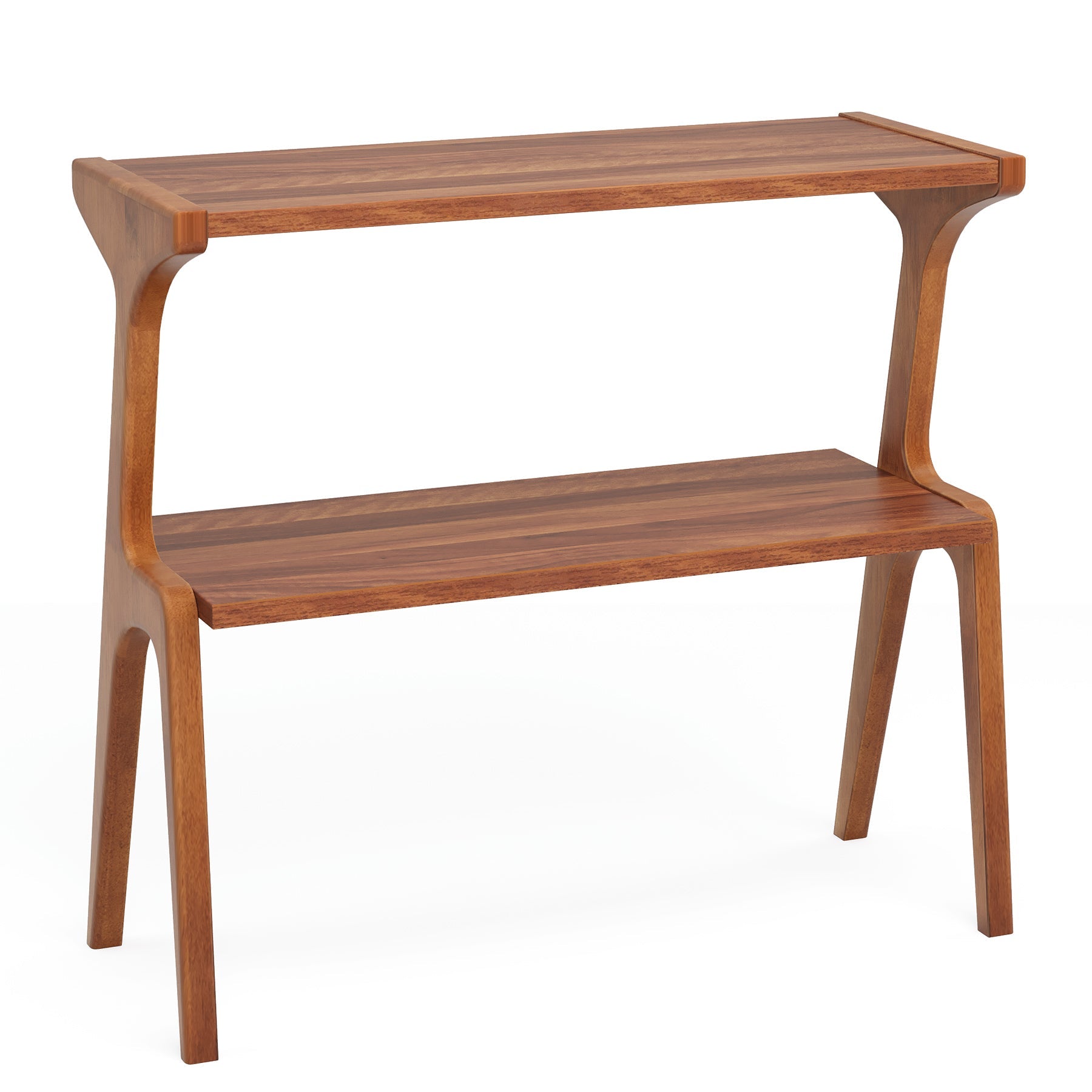 Slim Sofa Side Table with Storage Shelf#Colour_Walnut