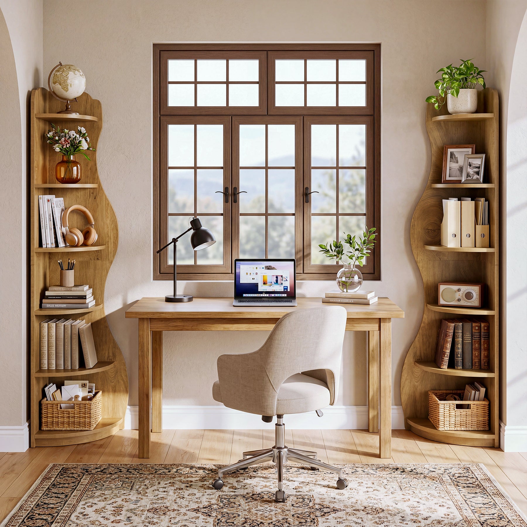 Tribesigns 68.9-Inch Wavy Corner Shelf, 6-Tier Bookcase for Small Spaces
