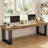 Tribesigns 78.74-Inch Double Computer Desk, 2 Person Office Work Table with Industrial Metal Frame 3