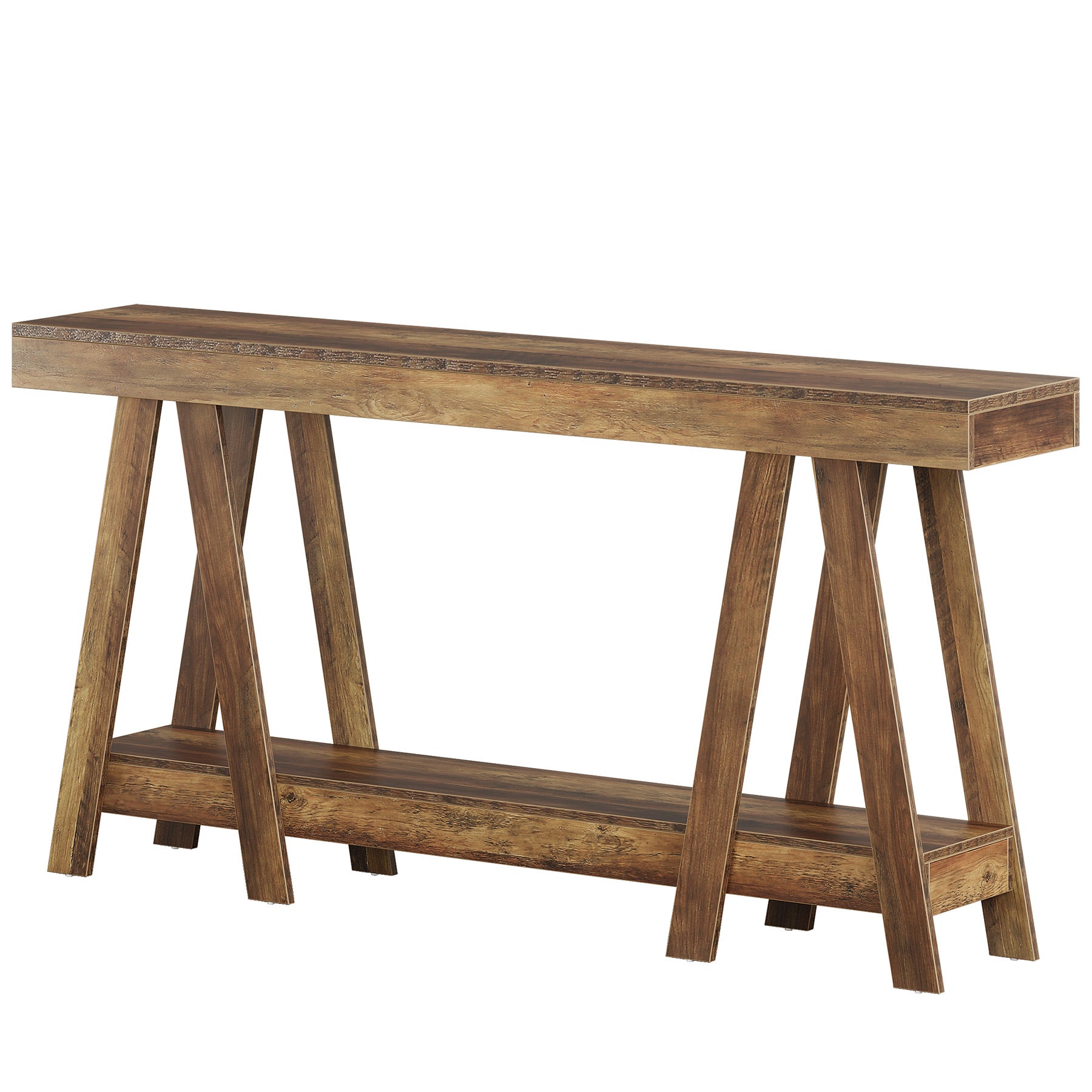 Tribesigns 70.87-Inch Farmhouse Console Table with 2-Tier Storage and A-Shaped Frame, Narrow Entryway Sofa Table for Living Room and Foyer