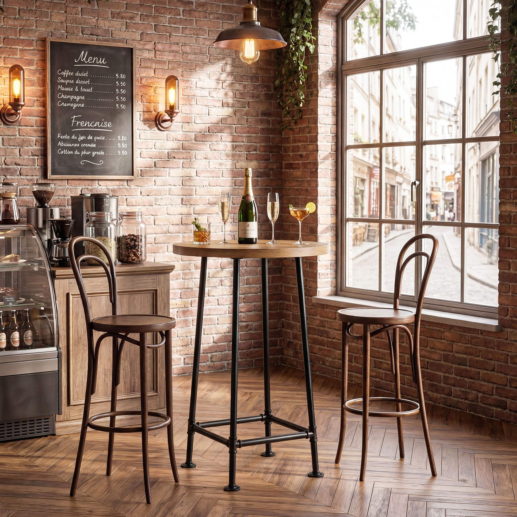 Tribesigns 37.4-Inch Round Bar Table, High Top Pub Table for Small Spaces