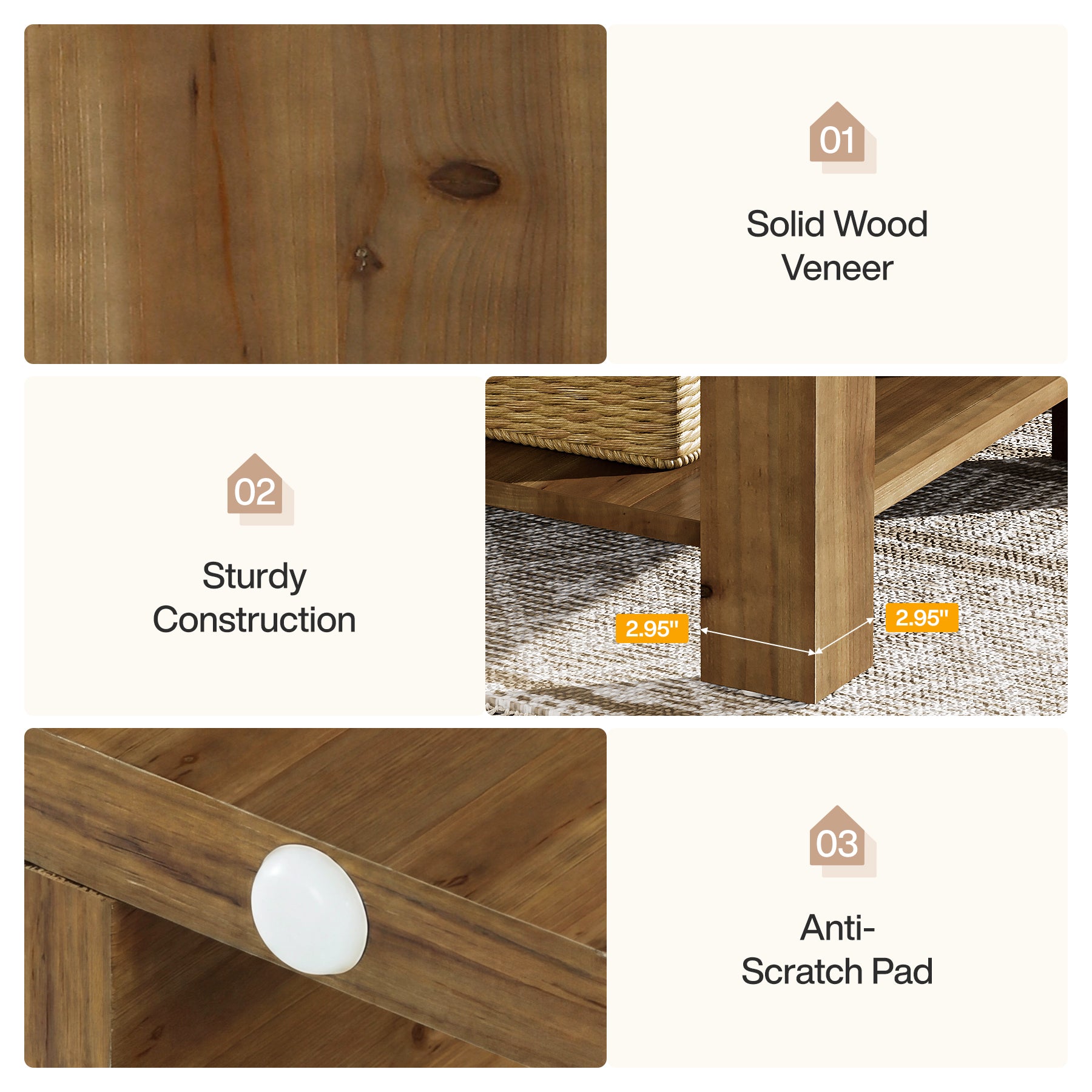 Tribesigns 19.69-Inch Farmhouse Side Table with Arch Design, Wooden End Table for Living Room