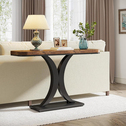 Modern 40" Geometric Console Table for Narrow Entryways