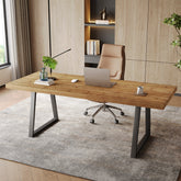 Tribesigns 63-Inch Industrial Executive Desk with Solid Wood Panels and Metal Legs, Computer Writing Desk for Home Office Study and Small Conference Room 3