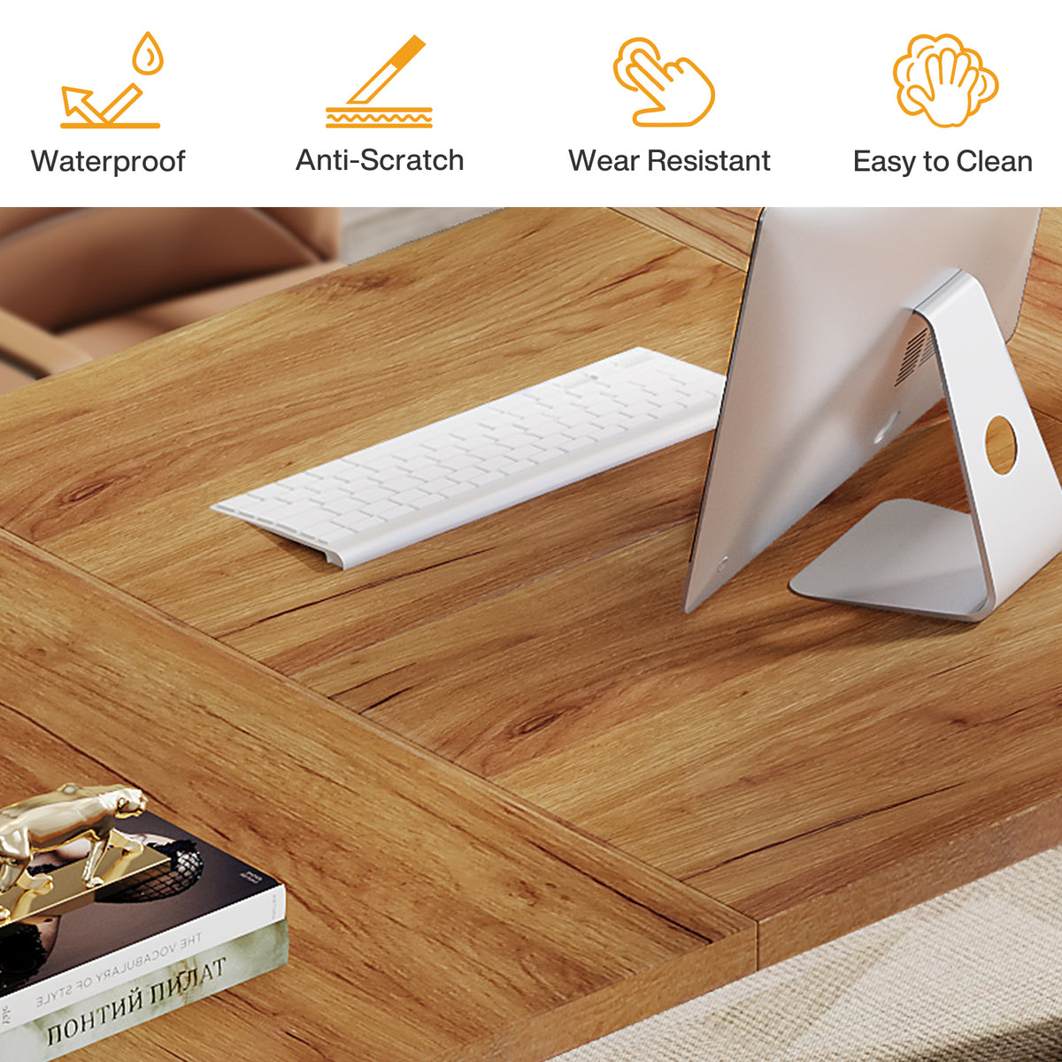 Tribesigns 70.9 Inch Executive Desk with Dual Base and Spacious Worktop, Modern Office Desk for Home Workspace