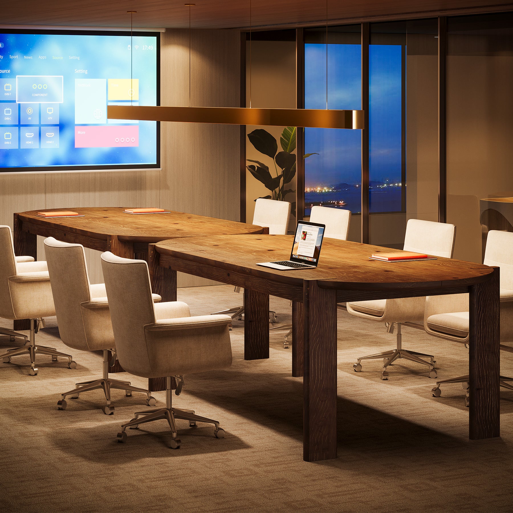 Tribesigns 63 Inch Solid Wood Conference Table with Rounded Edges