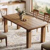 63-Inch Solid Wood Dining Table with Mortise-and-Tenon Legs, Farmhouse Table for 4-6 3