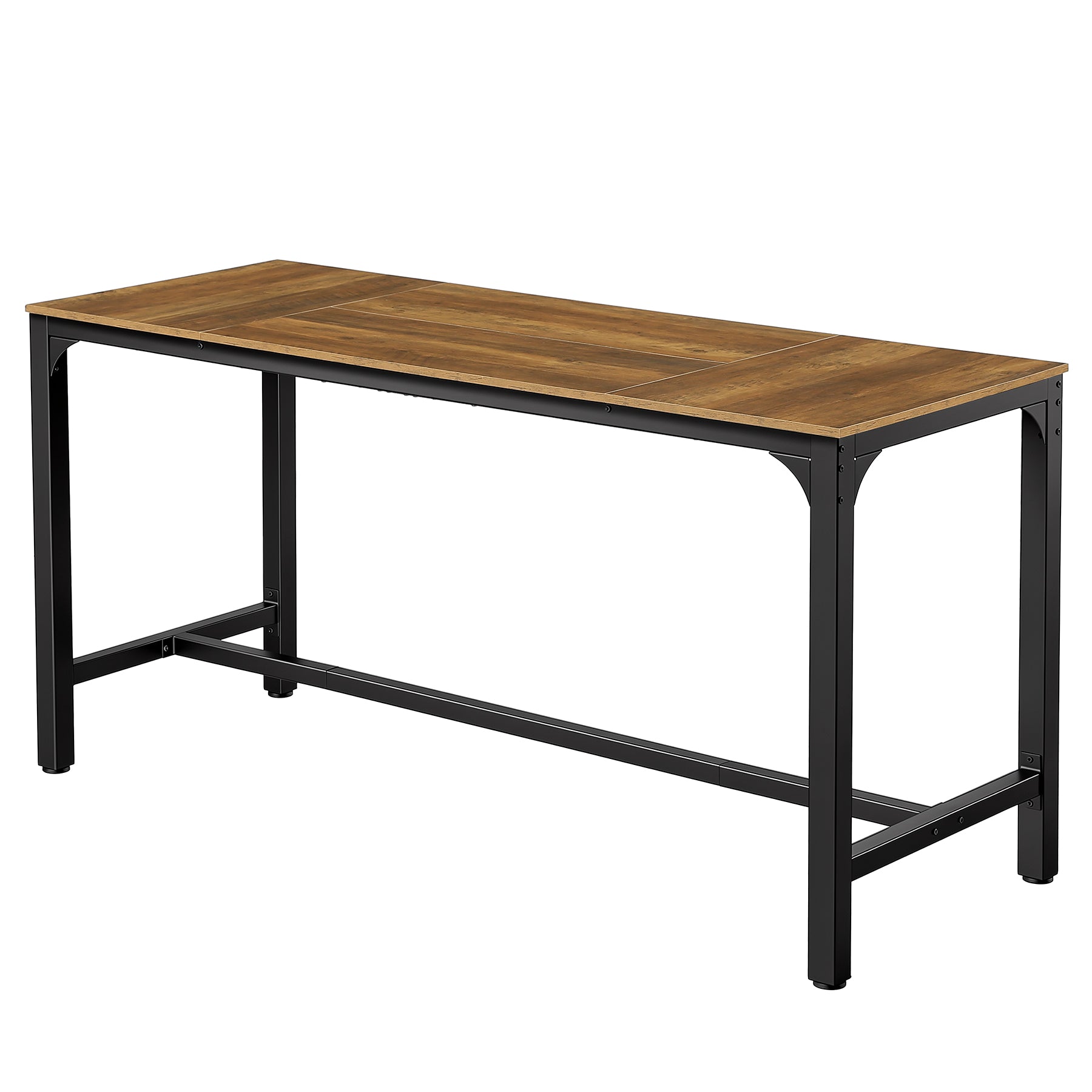 70.9 Inch Industrial Bar Table with Metal Footrest, Counter Height Pub Table for Dining Room and Home Bar