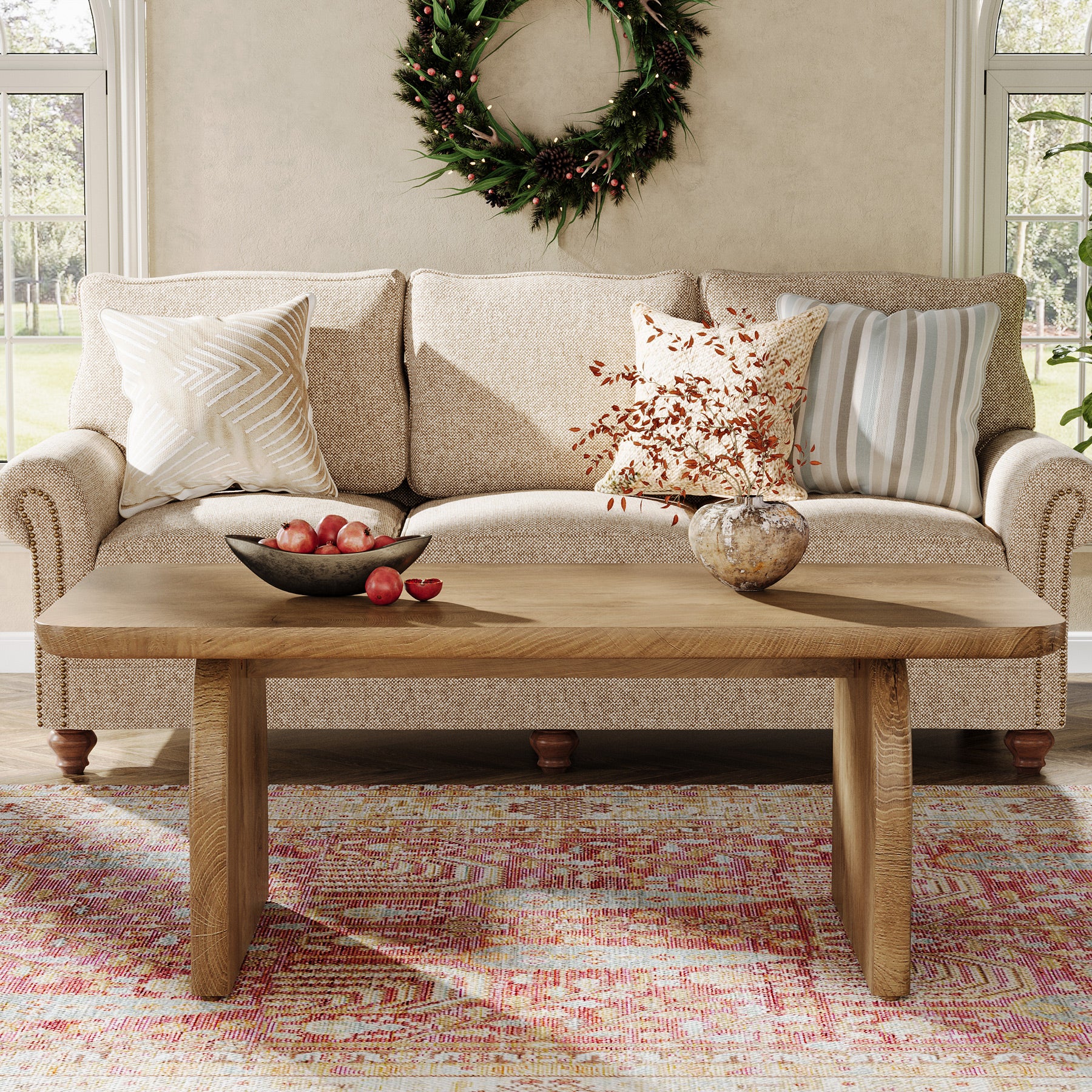 47 Inch Wood Rectangular Coffee Table, Living Room Table