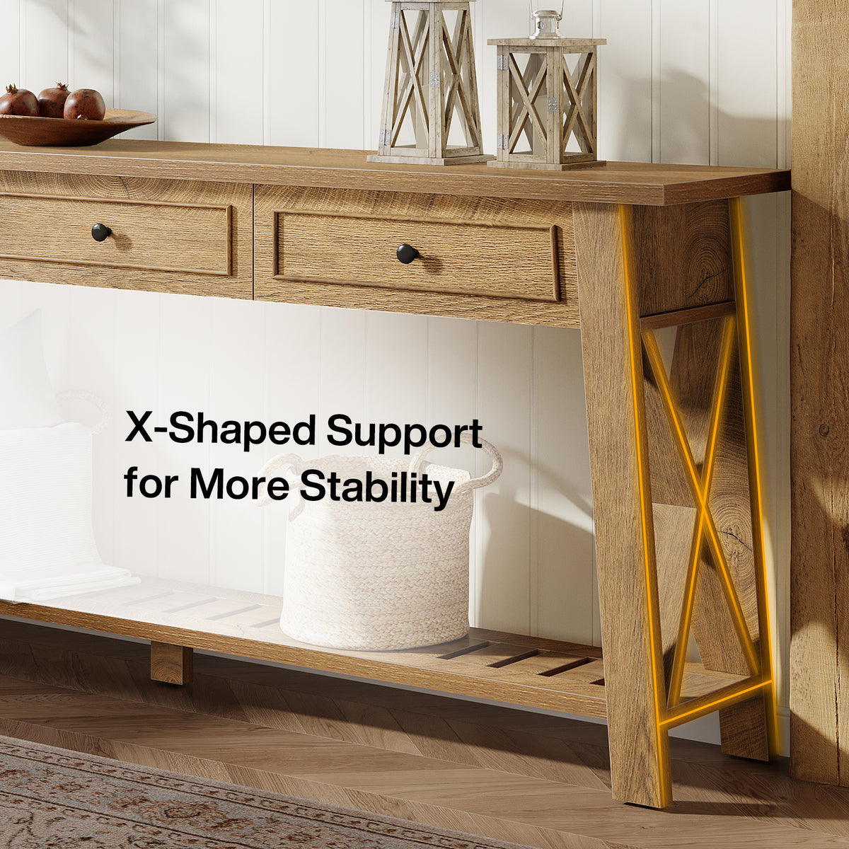 Tribesigns 70.87 Inch Console Table with 3 Drawers and Bottom Shelf, Farmhouse Sofa Table for Entryway and Living Room