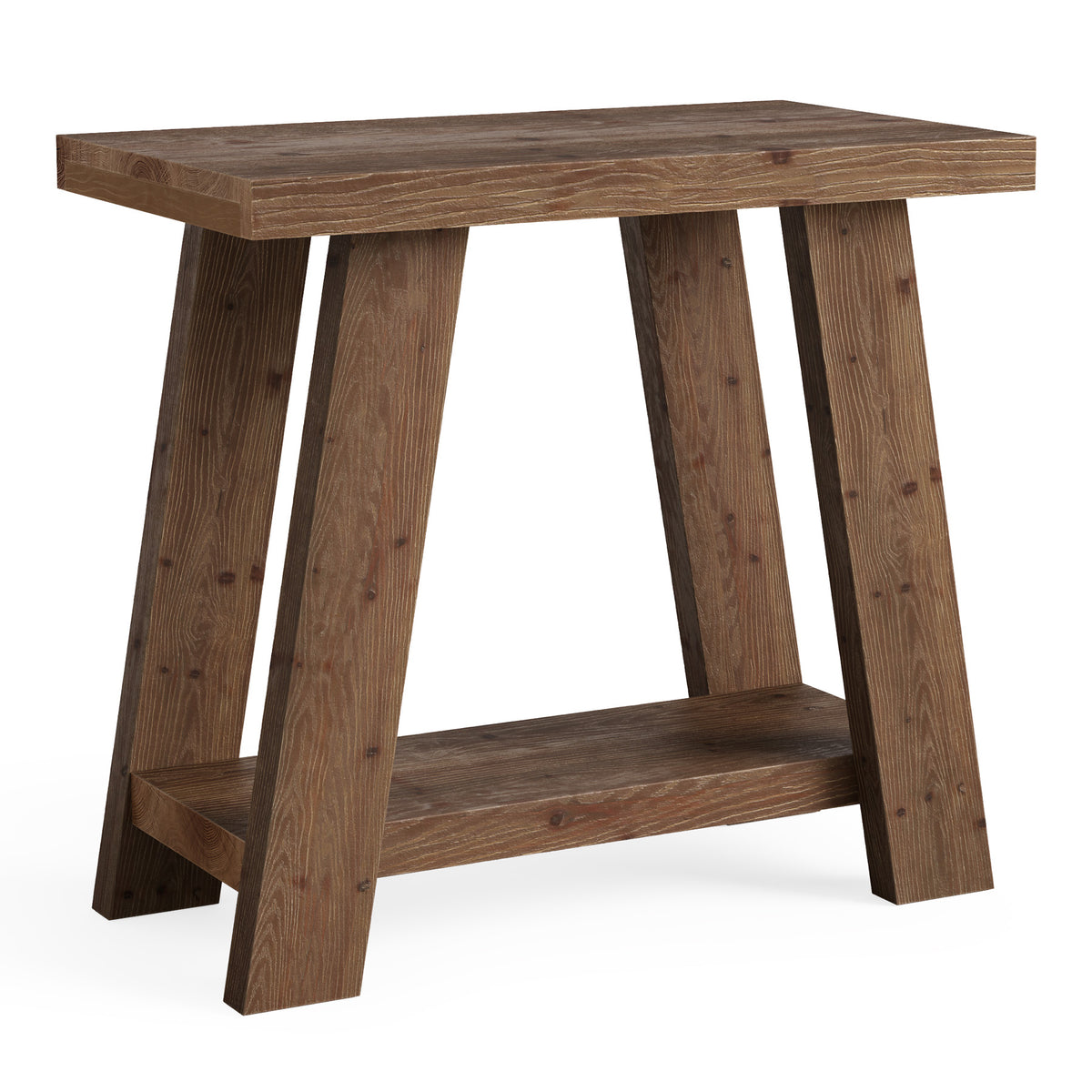 Tribesigns Solid Wood End Table with 2-Tier Storage Shelf, Small Side Table for Living Room and Bedroom