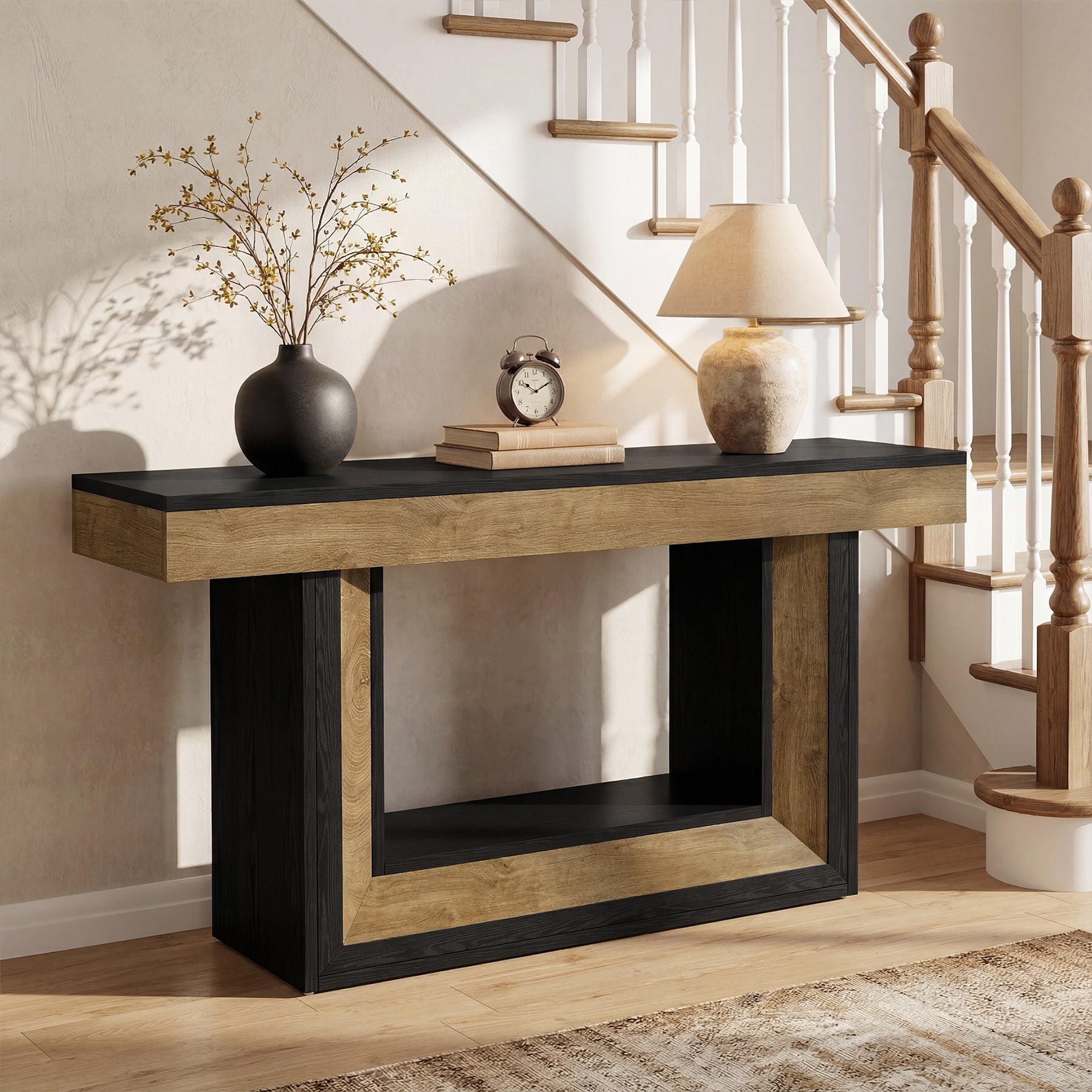 Tribesigns 63-Inch Narrow Console Table with 2-Tier Storage, Farmhouse Sofa Table for Entryway