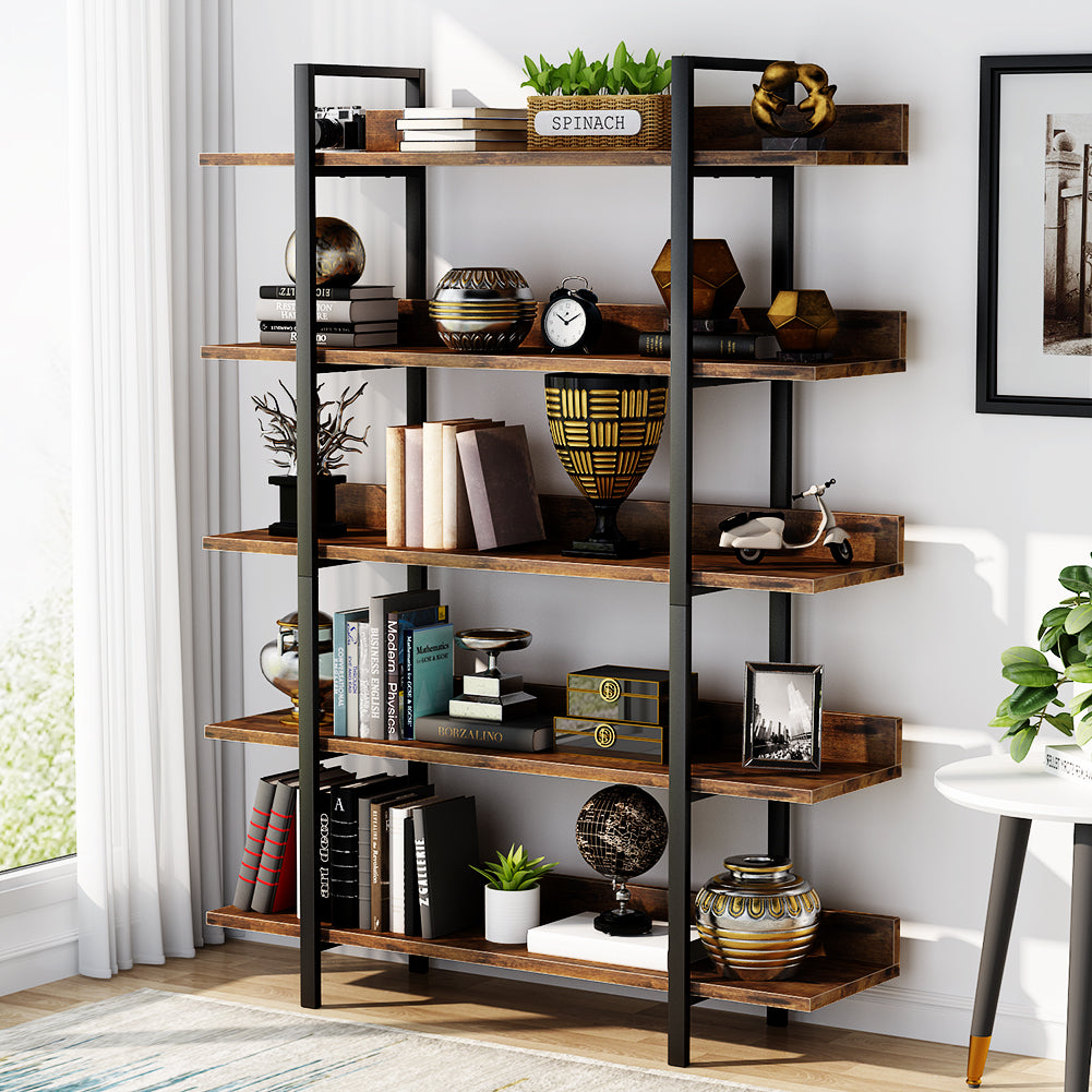 Tribesigns 5-Tier Industrial Bookshelf and Display Rack