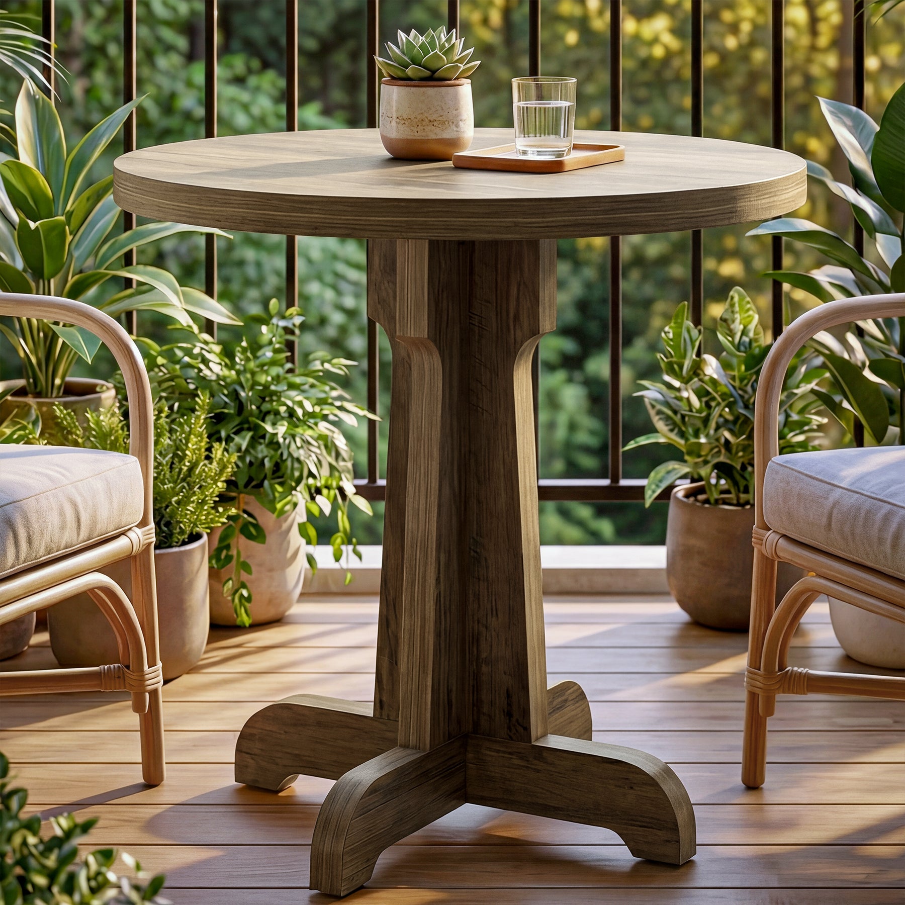 Tribesigns Small Round Dining Table, 2-Person Cafe Table for Restaurant