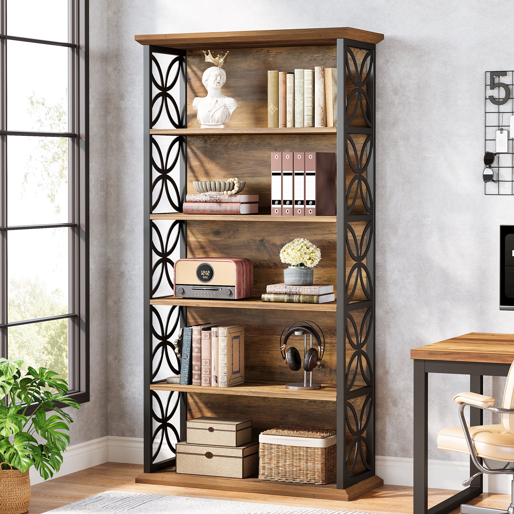 Tribesigns 71-Inch Tall Bookshelf, Open Storage Bookcase for Office