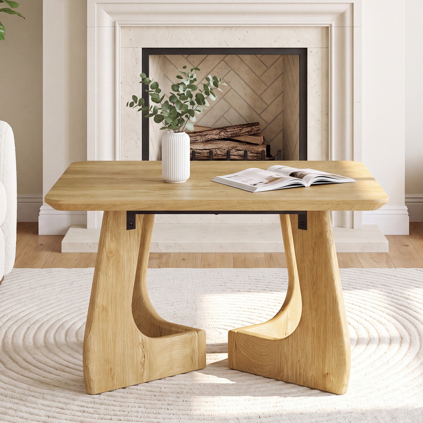 Tribesigns 31.5 Inch Square Coffee Table with Interlocking Legs, Mid-Century Table for Living Room