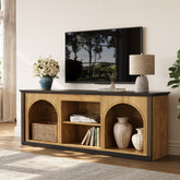 Tribesigns Modern TV Stand with Arched Shelves, Media Console for TVs up to 65 Inches in Living Room 3