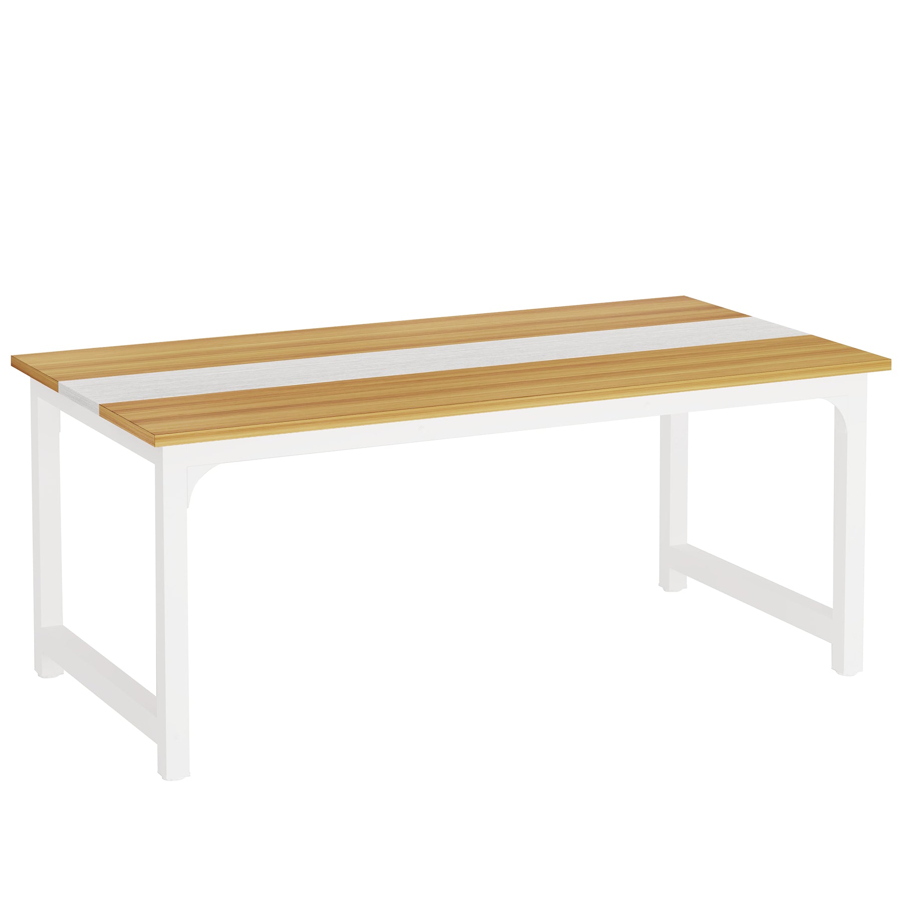 63 x 31.5 Inch Modern Large Desk, Office Writing Workstation in Rustic and Black