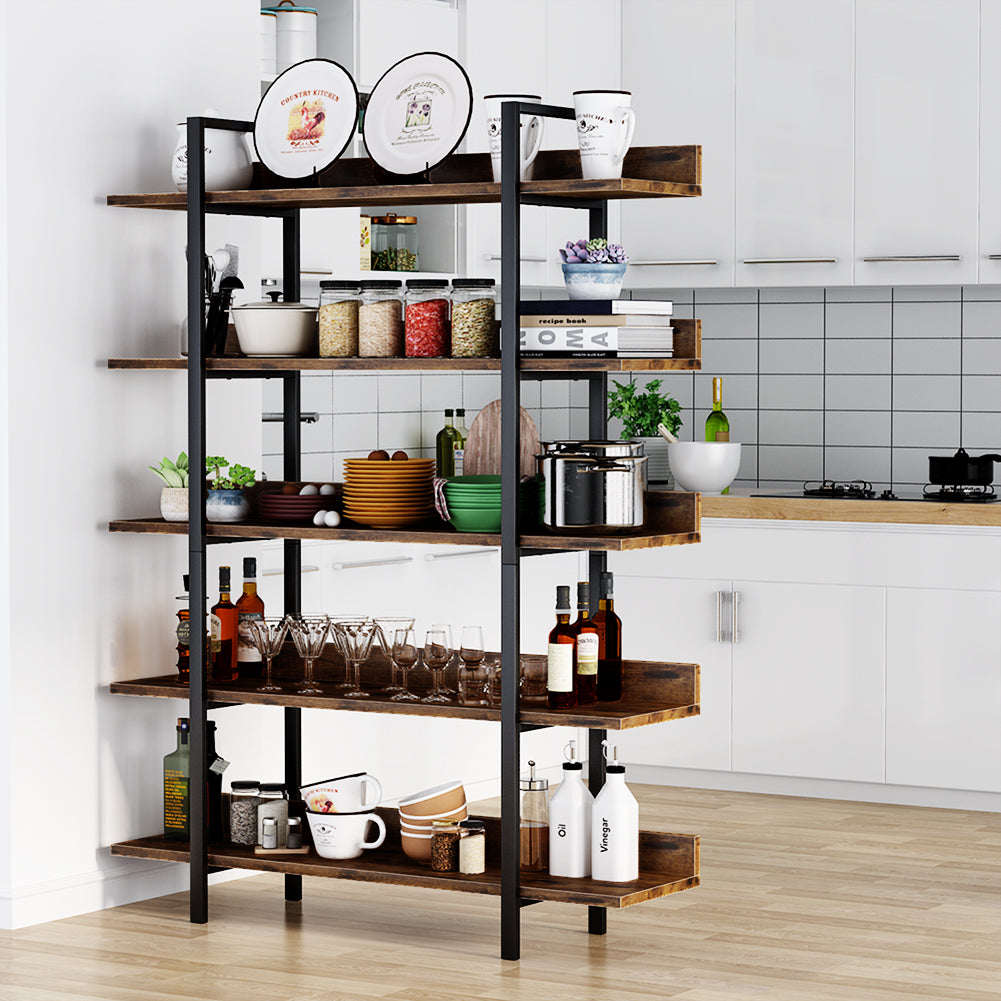 Tribesigns 5-Tier Industrial Bookshelf and Display Rack