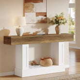 47.2-Inch Solid Wood Coffee Table with Rectangular Tabletop, Modern Center Table for Living Room 3