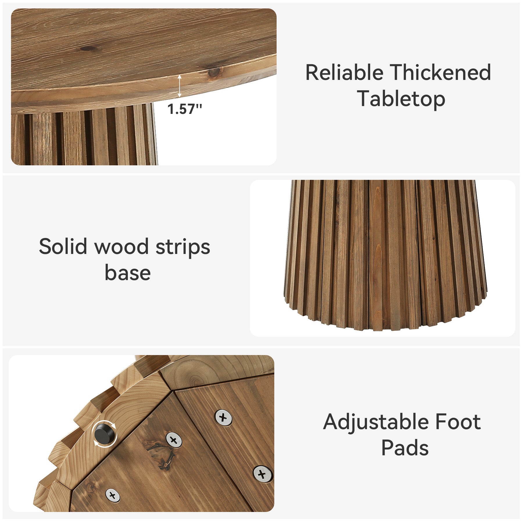 Tribesigns 47.24" Round Dining Table, Solid Wood Kitchen Table for Dining Room