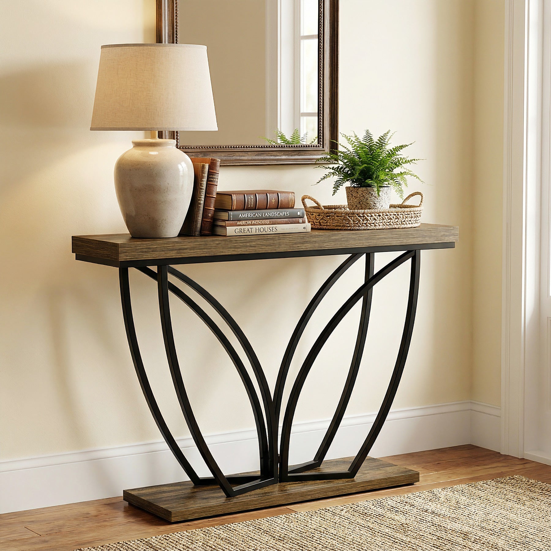 Tribesigns 41.24"  Console Table, Industrial Sofa Table for Living Room and Entryway