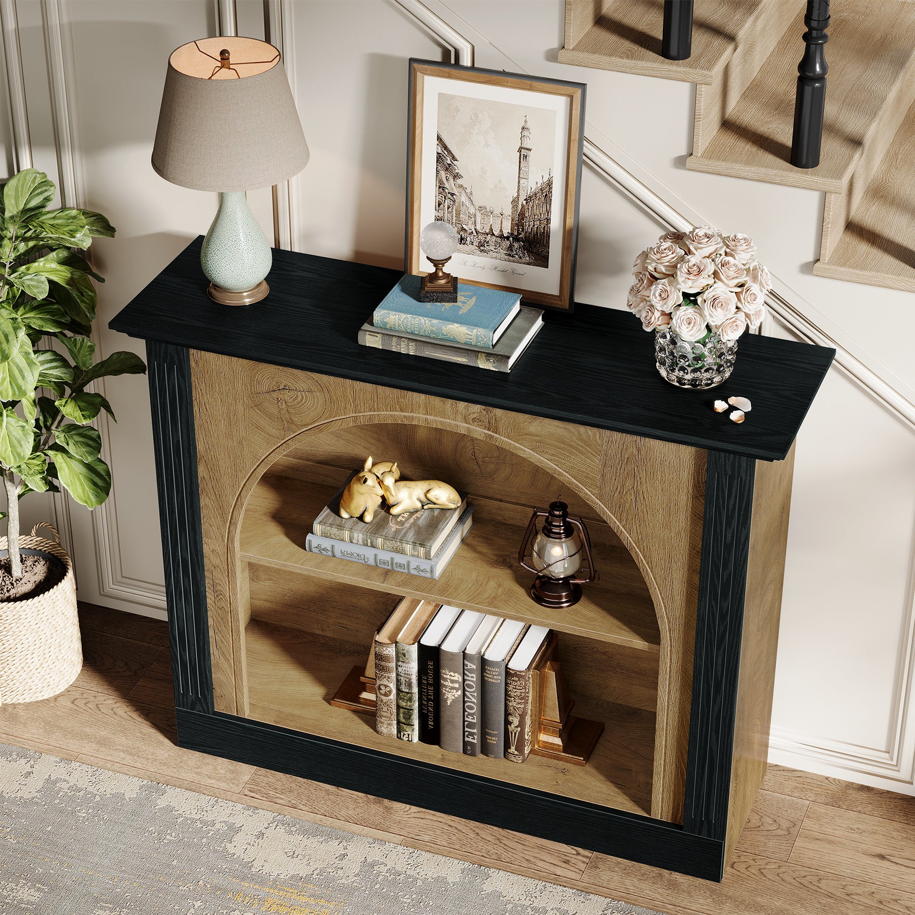 43 Inch Console Table with 3 Tier Storage, Entryway Sofa Table for Hallway Living Room