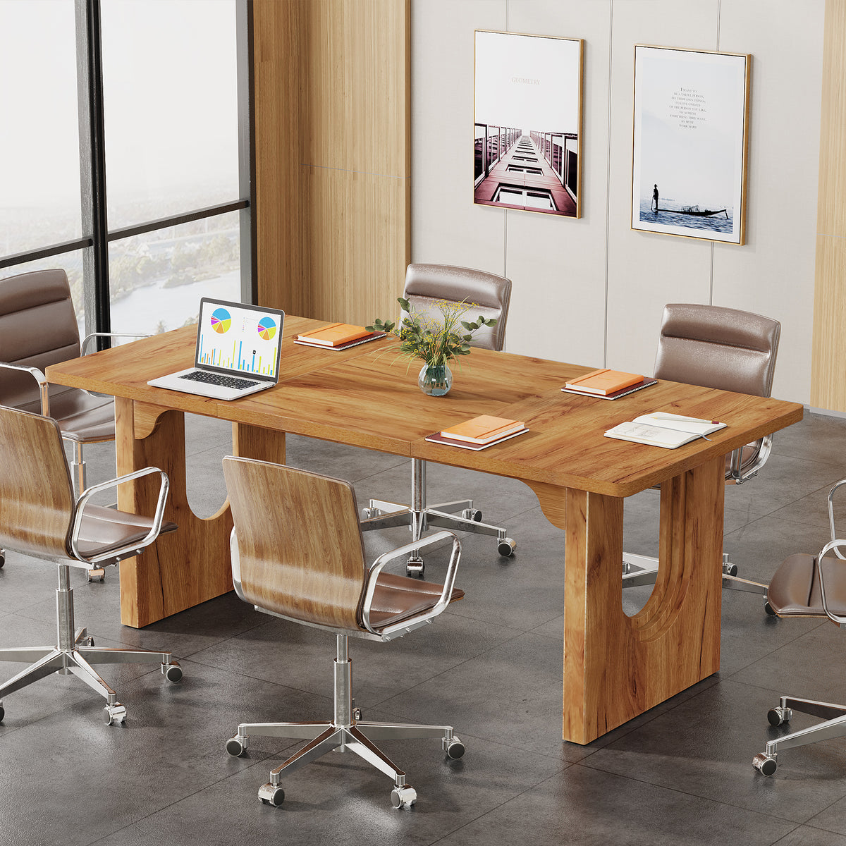 Tribesigns 70.9 Inch Executive Desk with Dual Base and Spacious Worktop, Modern Office Desk for Home Workspace