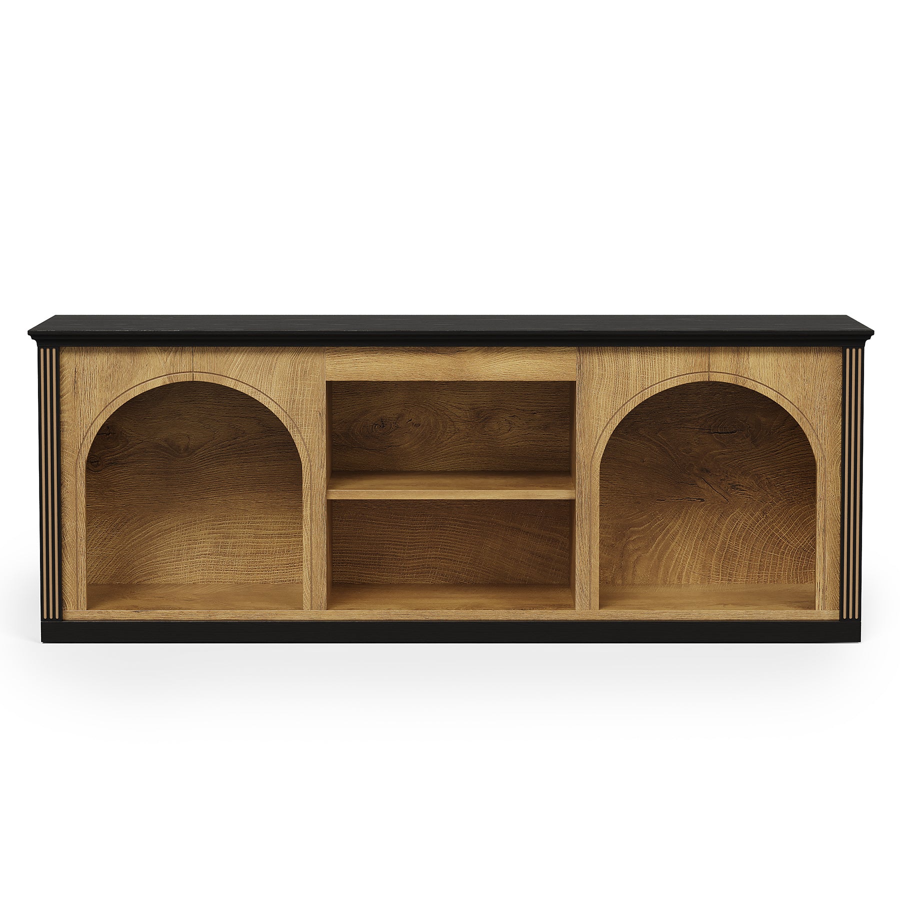Tribesigns Modern TV Stand with Arched Shelves, Media Console for TVs up to 65 Inches in Living Room
