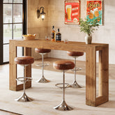 Tribesigns 63-Inch Solid Wood Counter Height Bar Table, Narrow Pub Dining Table for Kitchen and Home Bar 3