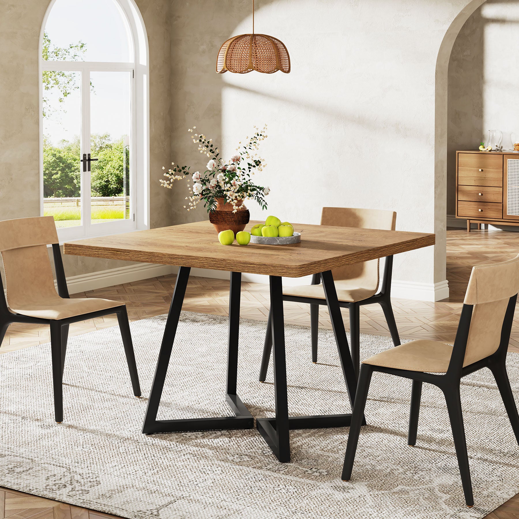 31.5" Square Dining Table, Wood Kitchen Table for 4