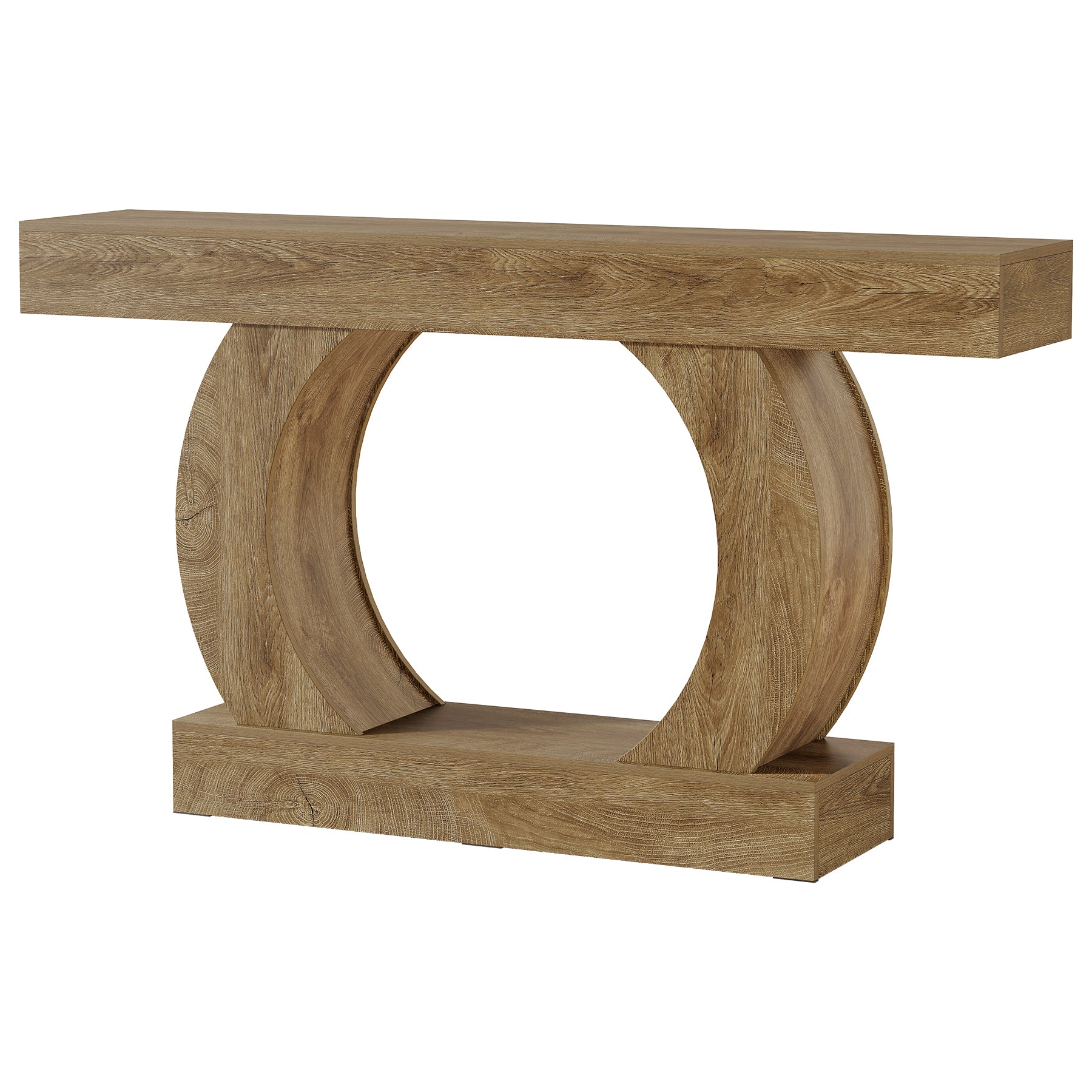 Tribesigns 59-Inch Farmhouse Console Table with Circular Open Base, 2-Tier Slim Entryway Table for Living Room and Hallway