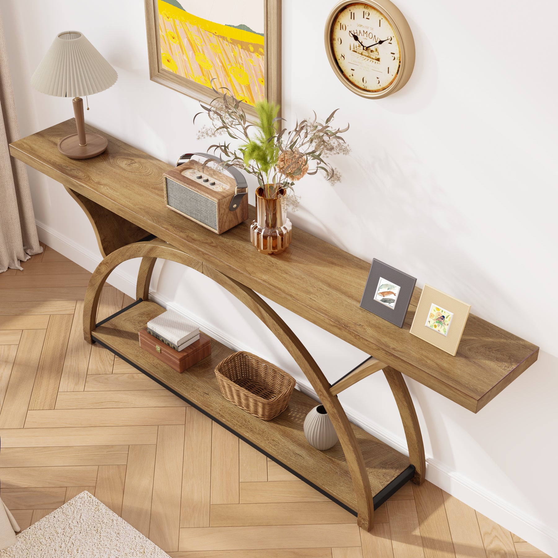 Tribesigns 70.87-Inch Rustic Console Table with Storage Shelf, Narrow Sofa Table for Entryway and Hallway