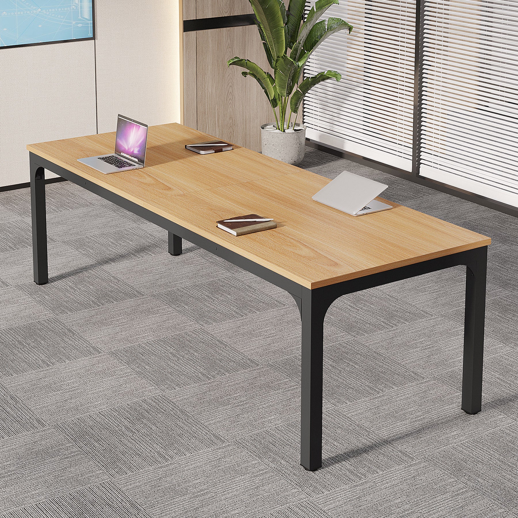 Rectangle Executive Desk, 78.7" Computer Desk 6FT Conference Table