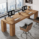 Tribesigns 86.61-Inch Two-Person Computer Desk, Extra Long Wood Workstation Table for Home Office Study Room 3