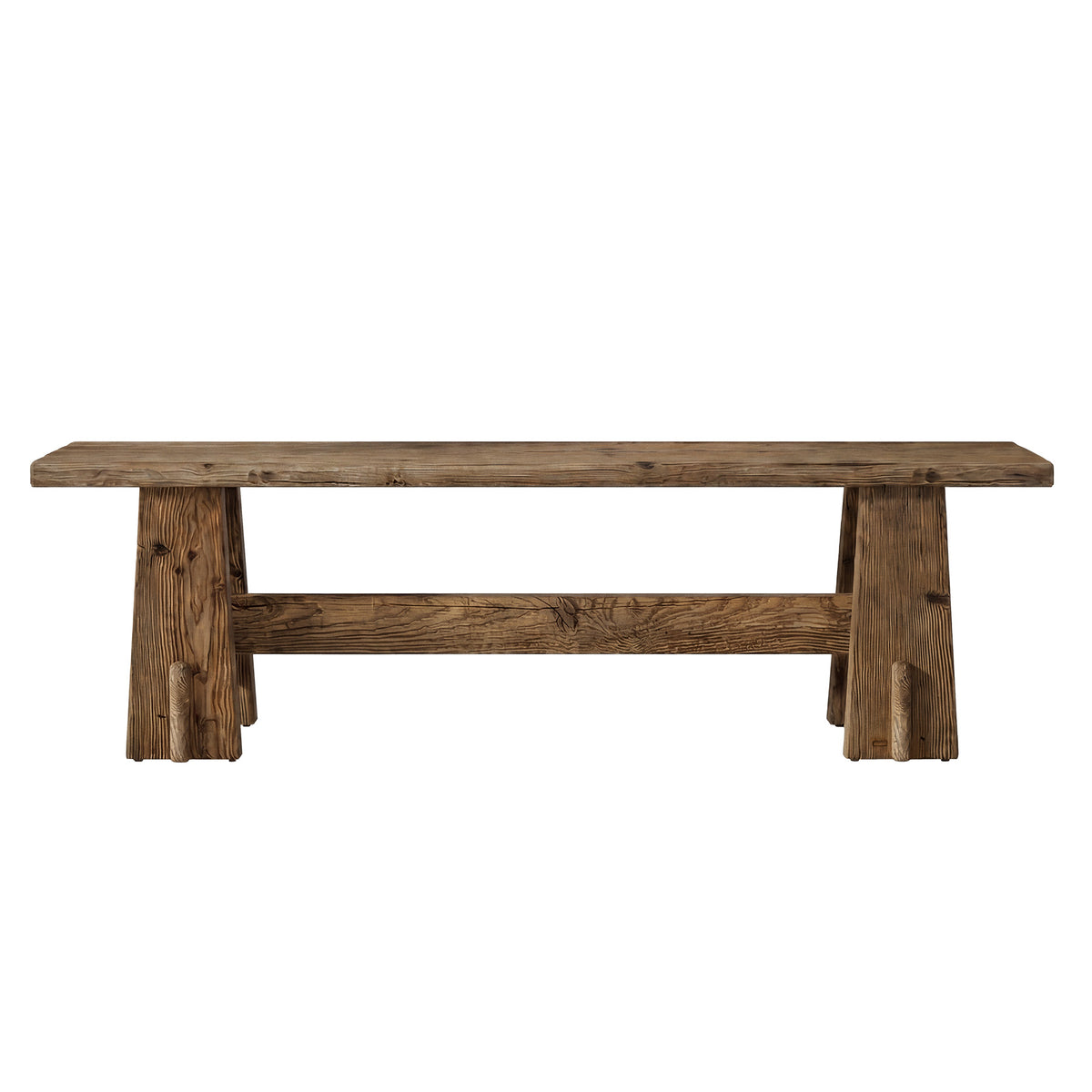 Tribesigns 59 Inch Solid Wood Bench with Rustic Farmhouse Design, Long Entryway Bench