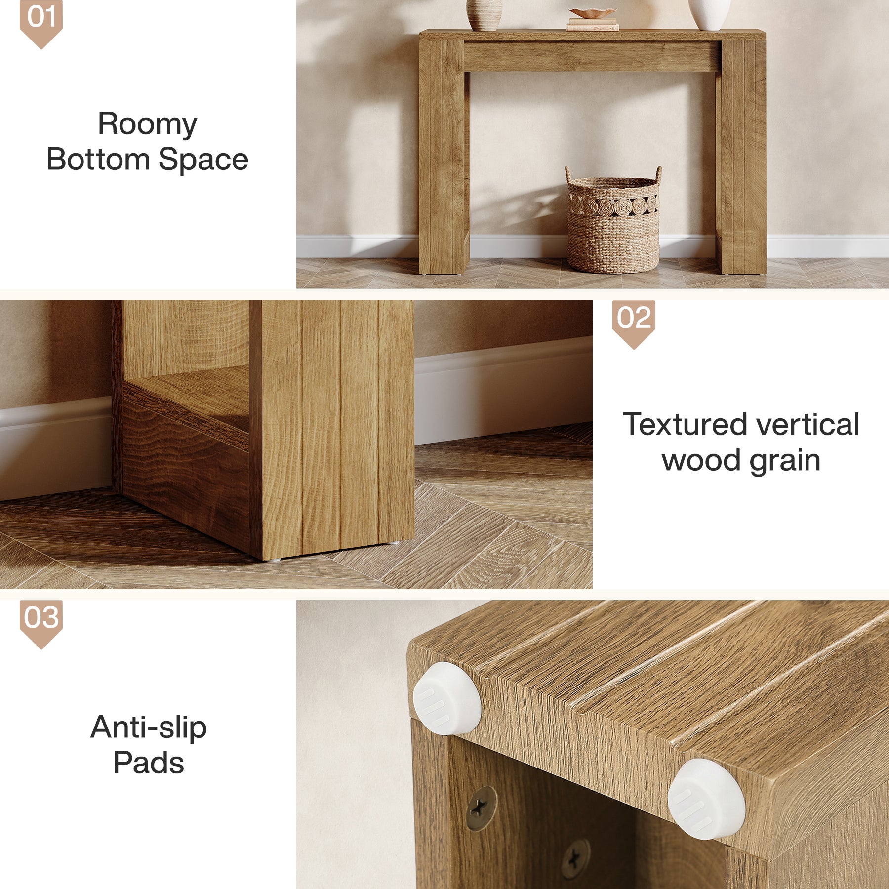 Tribesigns 41.3-Inch Wood Console Table for Entryway, Modern Sofa Table with Double Wooden Base